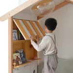 House Bed for Kids, Wood Floor Bed Frame with Roof - Popsicle Bed