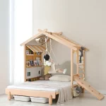 House Bed for Kids, Wood Floor Bed Frame with Roof - Popsicle Bed