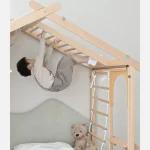 House Bed for Kids, Wood Floor Bed Frame with Roof - Popsicle Bed